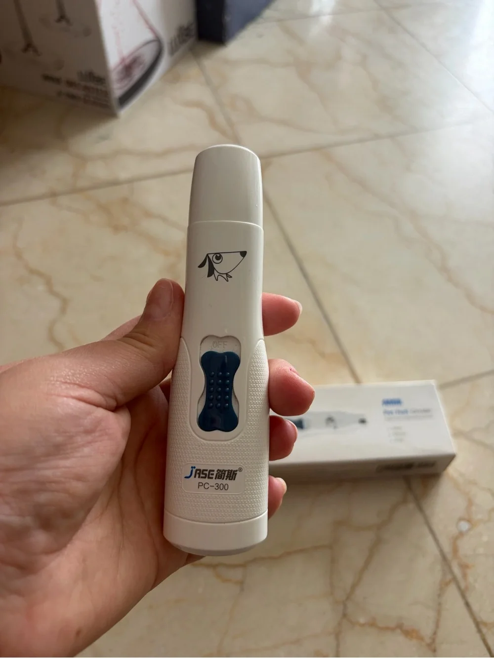 White & Blue Pet Nail Grinder